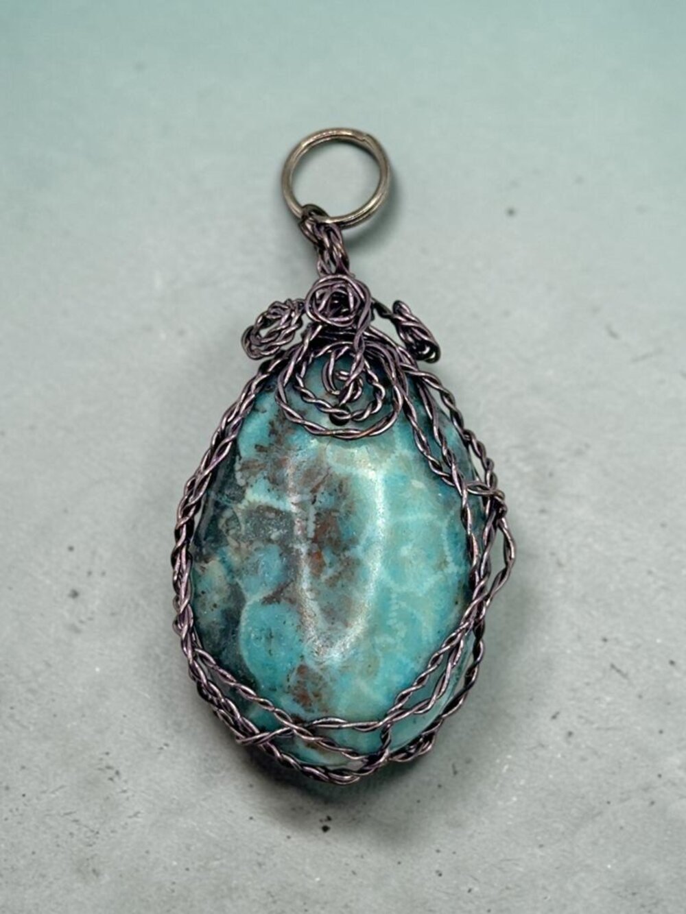 Wire Wrapped Turquoise Pendant